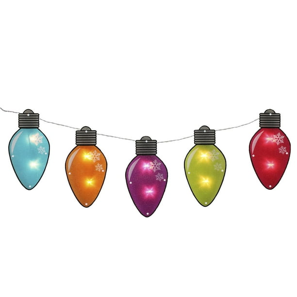 7.25' MultiColor Shimmering C7 Bulb Christmas Light Garland with 10