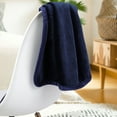 thumbnail image 4 of Unique Bargains Flannel Fleece Blanket Soft Luxury Hemmed Navy Blue 30"x40", 4 of 8