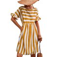 thumbnail image 2 of Vestido Casual Vestido De Camiseta Vestido Midi Un Vestido De Línea Vestido A Rayas Casual De Moda Una Línea De Volantes Manga Corta Estampado A Rayas Casual Flowy Midi Vestido ANGGREK Otros, 2 of 6