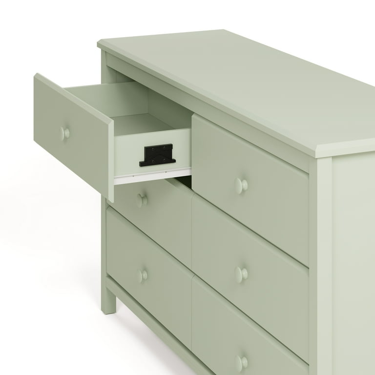 green dress st patrick's day Mid-Century Crib and 6 Drawer Dresser Nursery Set in Walnut main image 0