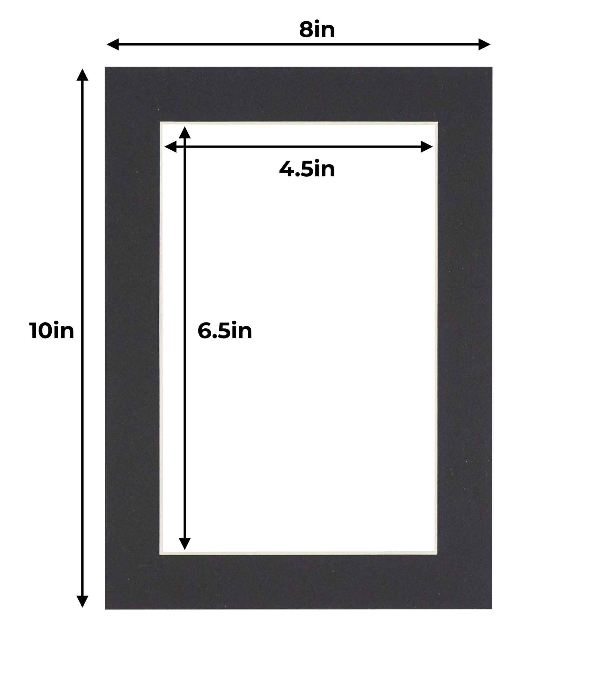 Smooth White 8x10 White Picture Mats with White Core for 5x7