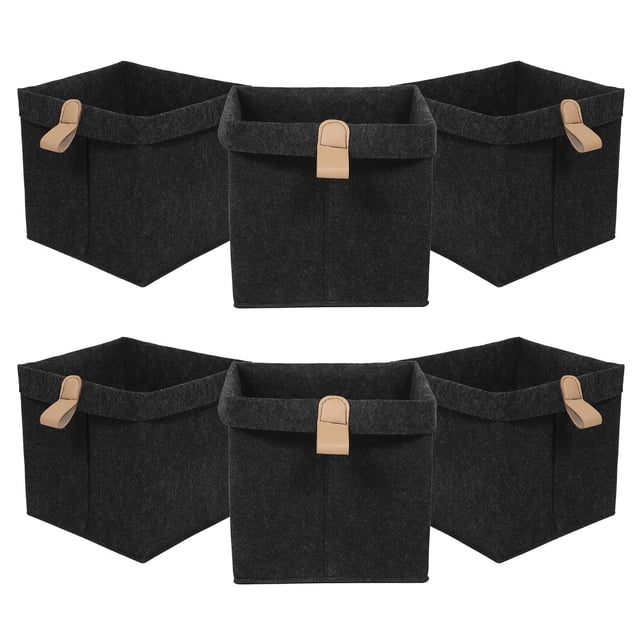 unbranded 6Ud Cubos Plegables De Fieltro Oscuro Para Organizar Ropa Con Resistente Y Compacto