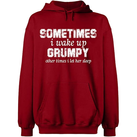 Unisex Crewneck Sweatshirt, I Wake Up Grumpy, Slim Fit, Long Sleeve Sweater - Antiquee Cherry Small