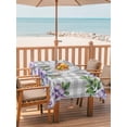 thumbnail image 2 of Outdoor Tablecloths with Umbrella Hole & Zipper, Purple Flowers Rectangle Tablecloth 52x70 Inch, Spring Floral Leaves Plants Gray Plaid Waterproof Table Cloth, Patio/Pool/Picnic Table Covers, 2 of 8