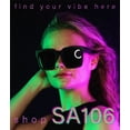 thumbnail image 3 of Gafas de sol SA106 de gran tamaño con borde con cuernos, plástico grueso, para mujer, 3 of 9