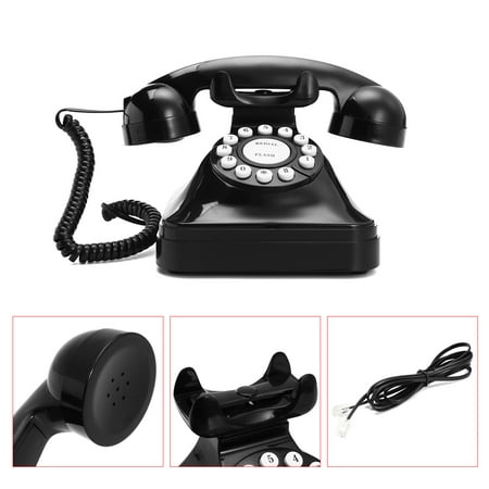 Mrosaa Vintage Black Telephone Retro Phone Wired Cored Landline Desk Phone Model Home Decoration