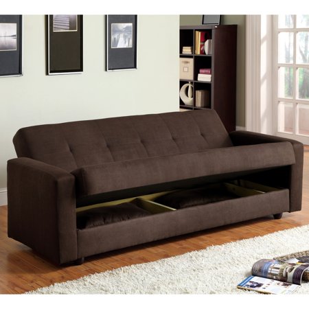 Furniture of America Cozy Microfiber Futon Sofa Bed with ...