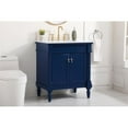 thumbnail image 2 of Elegant Decor 30 Inch Single Bathroom Vanity In Blue With Ivory White Engineered Marble, 2 of 16