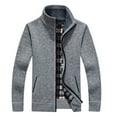 thumbnail image 1 of SHIXIAOO Men's Shawl Collar Cardigans Slim Fit Button Knit Black Sweater Pockets Warm Long Dress Jacket for Men, 1 of 2
