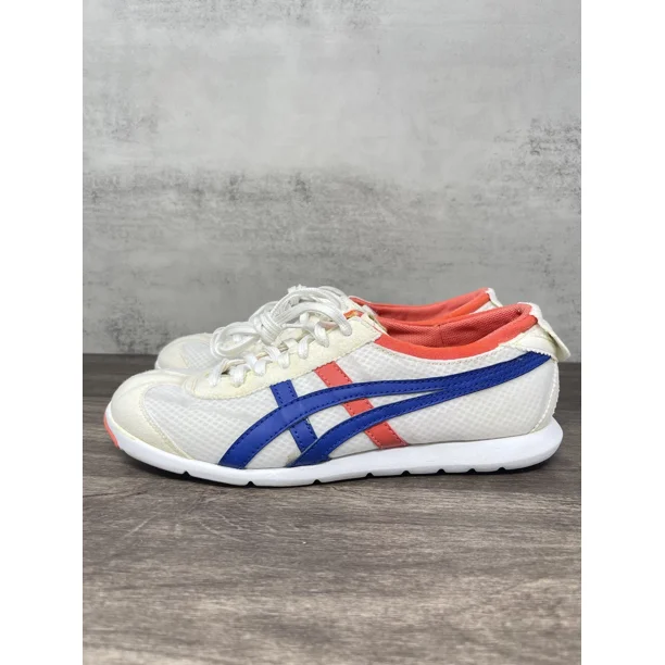 Asics Onitsuka Tiger Shoes Womens 6 White Red Blue Running Trainer