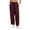 Wine, variant on Axiiglly Women's Cotton Pants, Drawstring High Waist Work Pants with Pockets, Casual Loose Solid Color Palazzo Trousers, S-3XL