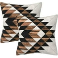 thumbnail image 6 of Boho Black Brown Throw Pillow Cover Boho Geometric Farmhouse Decorative Throw Pillowcase Indoor Outdoor Cushion Cover Tribal Pattern Aztec Pillowcase for Couch Bedroom 18 x 18 Inch Set of 2, 6 of 7