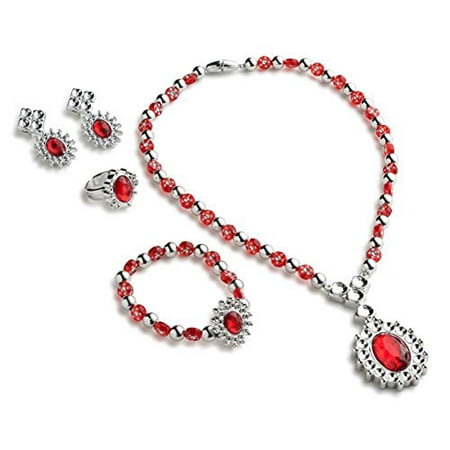 American Princess Jewelry Set - Royal Princess Jewelry Set for Girls which contains Princess Necklace, Princess Bracelet, Princess Ring and Princess Earrings by Dress Up America