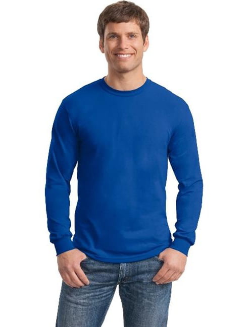 Gildan 5400 Mens Heavy 100 Percent Cotton Long Sleeve T-Shirt, Royal ...