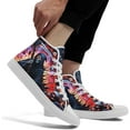 thumbnail image 3 of Skull High Top Canvas Sneakers for Men Women, Gothic Floral Print Streetwear Casual Fashion Skate Shoes, 3 of 7