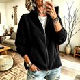 thumbnail image 2 of Sorvello Women's Lightweight Fleece Lined Jacket, Long Sleeve Casual Fall Outerwear With Pockets Black L, 2 of 7