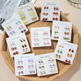 thumbnail image 6 of DESIGNICE 6Pairs Cute Earrings,Alloy Oil Dripping Process Earring Studs,Fluid Lines Studs Earrings for Women,Style5, 6 of 7
