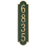 Personalized Whitehall Products Richmond Vertical Single Line Estate Plaque in Green/Gold