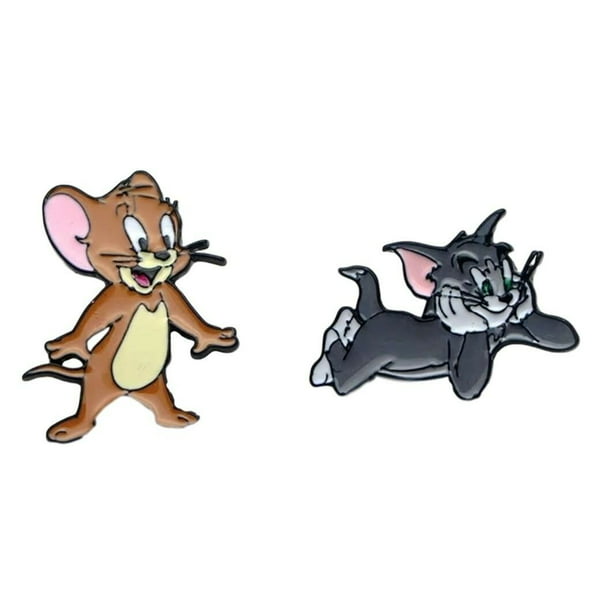 Tom and Jerry Cartoon Set Characters 2 Enamel Metal Logo Pins 