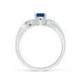 thumbnail image 2 of ANGARA Natural Sapphire and Diamond Twisted Vine Ring in 14K White Gold for Women (Size-5mm) | September Birthstone, Birthday, Anniversary, Jewelry Gift for Women | Natural Blue Sapphire Ring, 2 of 10