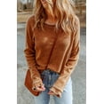 thumbnail image 4 of Women's Brown Textured Round Neck Long Sleeve Top, 4 of 5