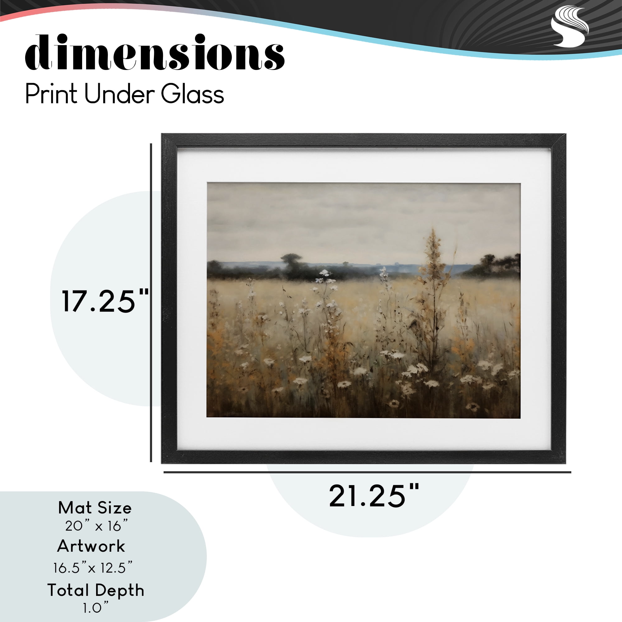 Stupell Industries Country Wildflowers in Misty Meadow Black Framed Print Under Glass, design by Creative Studio