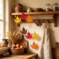 thumbnail image 6 of 8 Pack 3.74×3.94in Fall Felt Maple Leaf Ornaments, Double-Layer Soft Felt Hanging Pendants, Reusable Autumn Harvest Decor for Thanksgiving Party, Home Indoor Outdoor Decoration, 6 of 6