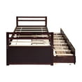 thumbnail image 6 of Jopath Twin Size Platform Bed Frame with Pull Out Trundle and Three Storage Drawers, Pine Wood Bed Frame with Headboard, Footboard,for Boys Girls Espresso, 6 of 7