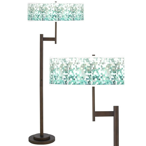 Aqua Mosaic Giclee Parker Light Blaster Bronze Floor Lamp Com