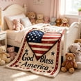 thumbnail image 6 of Fareti Patriotic Throw Blanket 4th of July Throw Blanket for Couch Bed Soft Fuzzy Fleece Blankets Stars and Stripes Red White Blue American Flag Veteran Blanket, 6 of 7