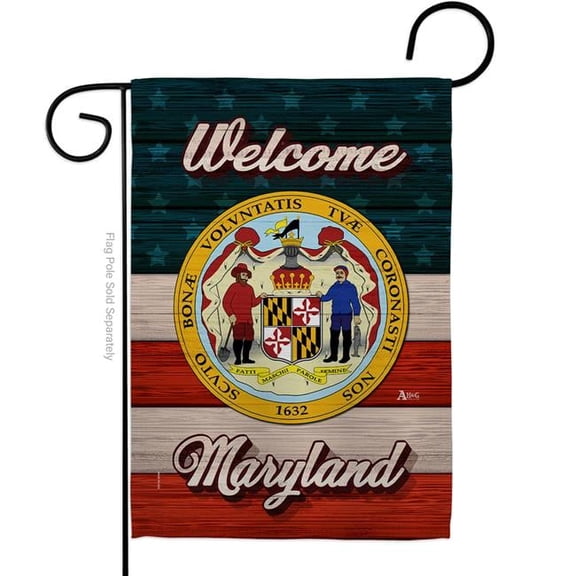 Americana Home & Garden G141276-BO 13 x 18.5 in. Welcome Maryland Double-Sided Vertical House Decoration Banner Garden Flag - Yard Gift