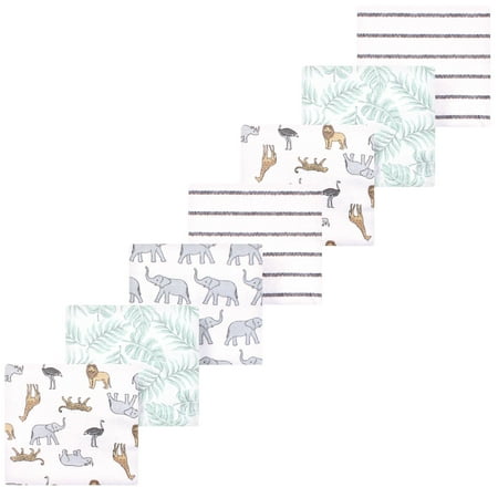 Luvable Friends Hudson Baby Flannel Receiving Blankets 7pk, Safari Adventure