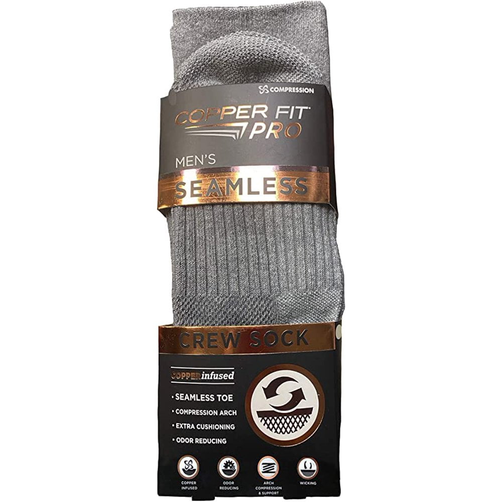 Copper Fit Men’s Seamless Compression Socks - Athletic Sports Crew