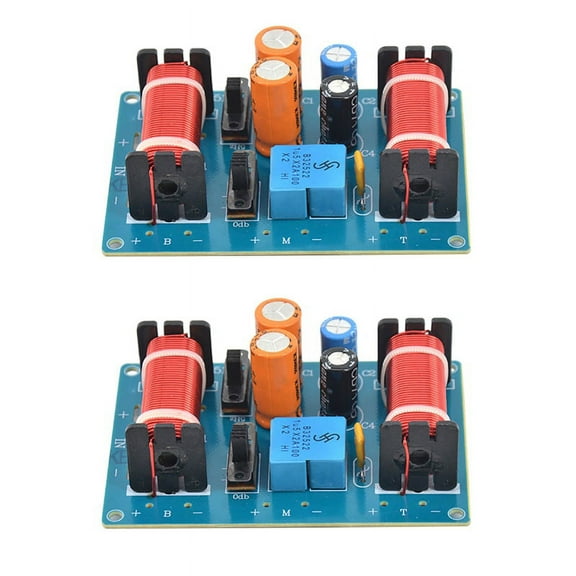 2X 150W Speaker Treble Alto Audio Frequency Divider 3 Way Crossover Filter for 4-11 Inch Bookshelf Speakers