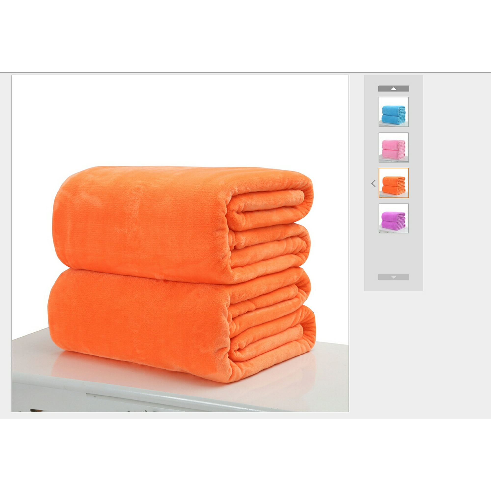Nituyy Small Super Warm Solid Warm Micro Plush Fleece Blanket Throw Rug Sofa Bedding Orange Xs 50cm 70cm