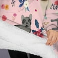 thumbnail image 3 of Oversized Wearable Blanket Hoodie,French Bulldog Dog Pattern with Pioneer Flower Sherpa Blanket Hoodie with Super Pockets,Super Warm Fuzzy Pullover for Women & Men, 3 of 6