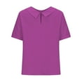 thumbnail image 3 of Yubnlvae Loose Button Women's Shirt - Solid Color Casual Sleeve Collar Hot Pink XL, 3 of 7