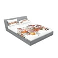 thumbnail image 2 of Ambesonne Ocean Fitted Sheet & Pillow Sham Set, Coral Algea Sealife, Queen, Mustard Olive, 2 of 2
