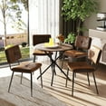 thumbnail image 3 of Homy Casa 31.5 inch Round Dining Table for two, Espresso MDF Top Metal Base, Modern Kitchen Table, 3 of 10