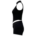 thumbnail image 6 of Short Sets for Women Slim Fit Sleeveless Zip Up Cropped Vest and Shorts 2 Piece Matching Set Going out Sets, 6 of 9