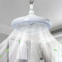 SDJMa Socket Fan Light with Remote, 10.2" Ceiling Fans with Dimmable LED Light, 3 Wind Speeds for Home Kitchen Bedroom Living Room