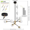thumbnail image 3 of 6-light Modern Sputnik Beasley E12 Industrial Pendant Light Mid Century Ceiling Hanging Lamp Indoor Lighting Fixture, 3 of 6