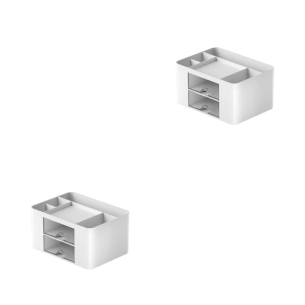 Inteprter Caja de almacenamiento de plástico Caja de almacenamiento versátil para todas las necesidades organizativas Duradera y resistente blanco 2Conjunto
