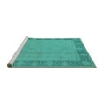 thumbnail image 2 of Ahgly Company Machine Washable Indoor Square Oriental Turquoise Blue Traditional Area Rugs, 6' Square, 2 of 4