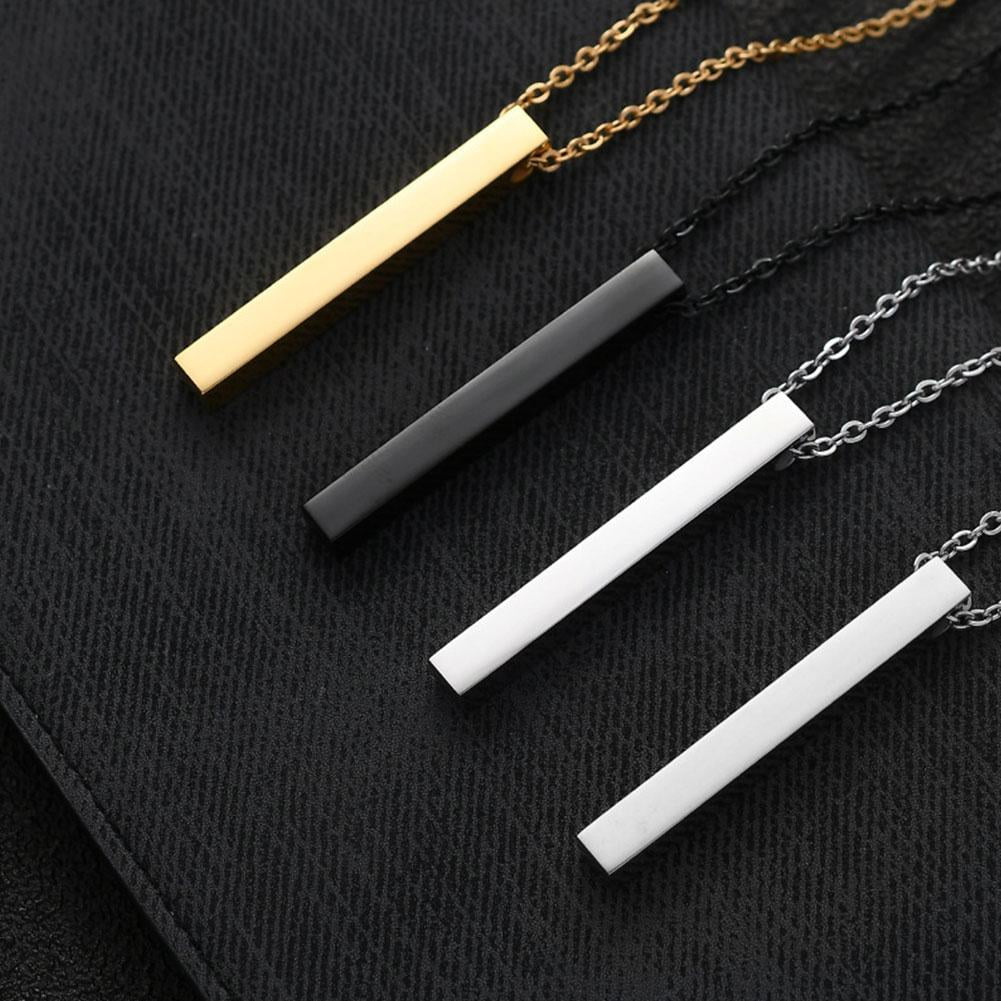 Vertical Bar Pendant Necklace for Men and Women Punk Retro