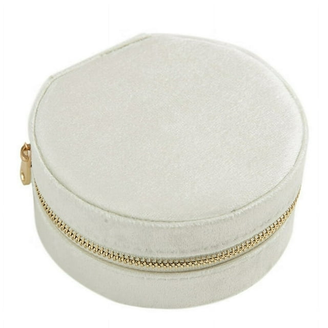 Jewelry Box Ring Storage Box Large Capacity Dustproof Zipper Closure Classified Keep Neat Anti-oxidation Shape Detachable Division Plate Jewelry Box