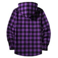 thumbnail image 4 of Boys Long Sleeve Plaid Shirt Jacket Kids Button Down Shirt Hoodies Lightweight Classic Collared Shacket with Pocket for 5-14 Years, 4 of 5