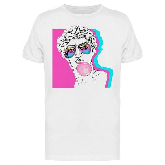Colorful Plaster Head Statue T-Shirt Men -Image by Shutterstock, Male x-Large
