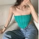 thumbnail image 5 of Txlixc - Camiseta de punto para mujer, sin tirantes, sin mangas, con dobladillo tipo pañuelo Txlixc Sexy, 5 of 6
