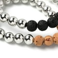thumbnail image 2 of CousinDIY Cork Aromatherapy Lava Beads Stretch Bracelet, Silver, 7 inches, 2 of 5